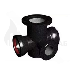 ЧУГУННЫЙ ТРОЙНИК РАСТРУБ-ФЛАНЕЦ С ПОЖАРНОЙ ПОДСТАВКОЙ ППТРФ